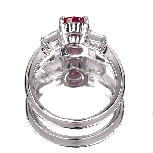 リモ　ルビー　ダイヤモンド　リング　数回使用 ルビーリングR1.19ct / D 0.90ct - 岡山県でブランド時計