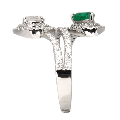 エメラルド 0.6ct ダイヤモンド 約0.6ct/G/SI2/G プラチナ リング(指輪