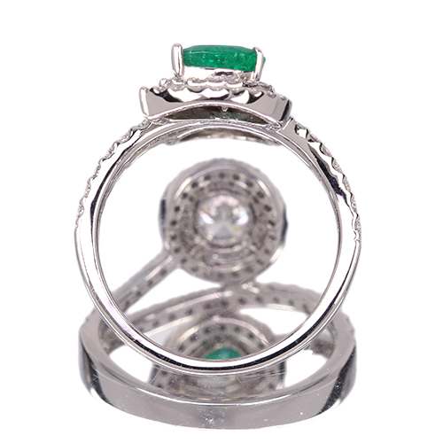 エメラルド 0.6ct ダイヤモンド 約0.6ct/G/SI2/G プラチナ リング(指輪