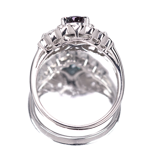 ロシア産 アレキサンドライト ダイヤ 取り巻き リング プラチナ アレキサンドライト/ダイヤモンド プラチナリング