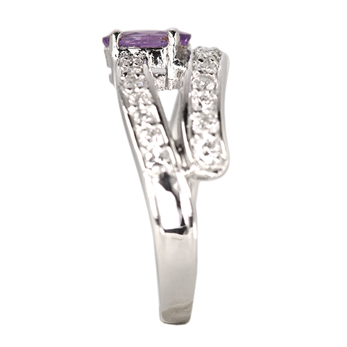 非加熱バイオレットサファイア 約1ct ダイヤモンド 0.4ct プラチナ