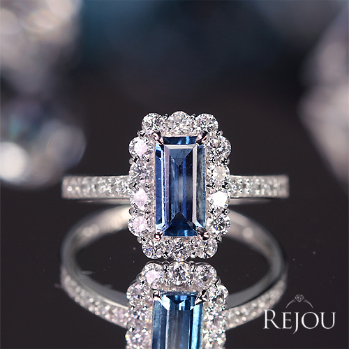 サンタマリアアクアマリン 0.7ct ダイヤモンド 0.4ct プラチナ リング