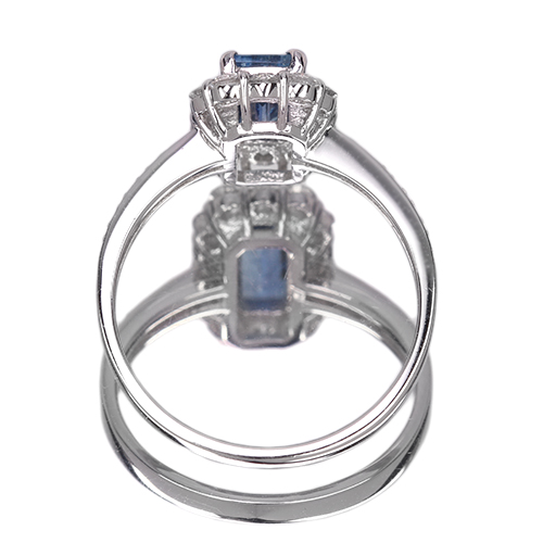 サンタマリアアクアマリン 0.7ct ダイヤモンド 0.4ct プラチナ リング