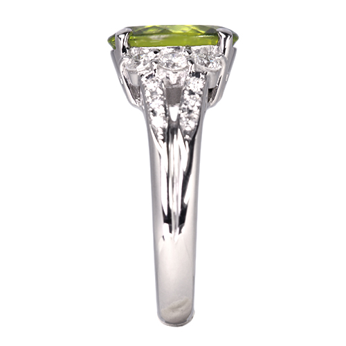 ペリドット 3.5ct ダイヤモンド 0.5ct プラチナ リング(指輪