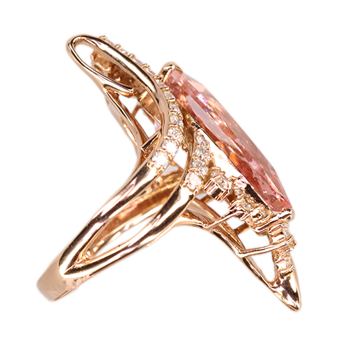 モルガナイト 8.1ct ダイヤモンド 0.8ct ピンクゴールド リング