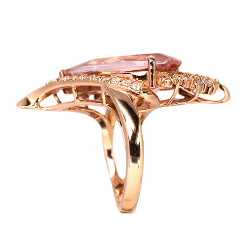 モルガナイト 8.1ct ダイヤモンド 0.8ct ピンクゴールド リング