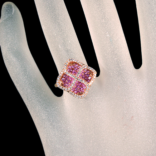 h*a様 クリーニング済♪サファイア0.3ct ダイヤモンド0.3ct pt90 ピンクサファイア 0.9ct ダイヤモンド 0.3ct ピンクゴールド
