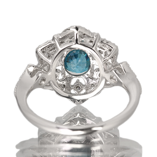 ブルージルコン 2.2ct ダイヤモンド 0.3ct プラチナ リング(指輪