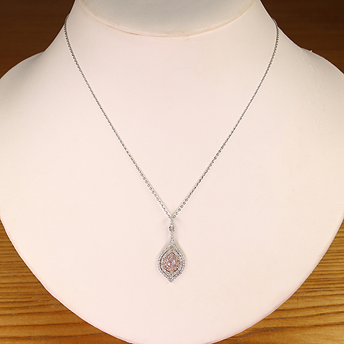 K18ピンクゴールド 0.1/0.08ct ダイヤモンド ペンダント