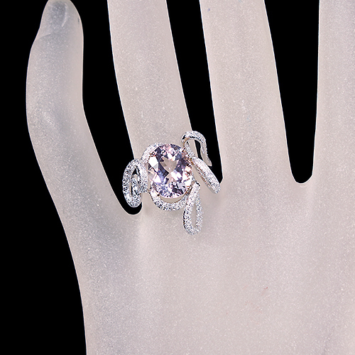 モルガナイト 3.3ct ダイヤモンド 約0.4ct ホワイトゴールド