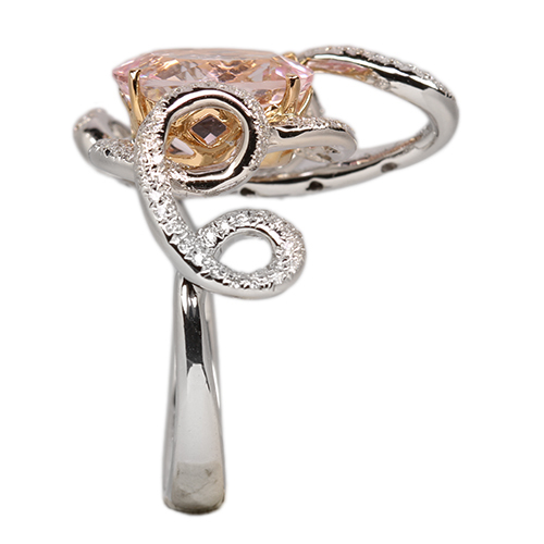 モルガナイト 3.3ct ダイヤモンド 約0.4ct ホワイトゴールド ピンク