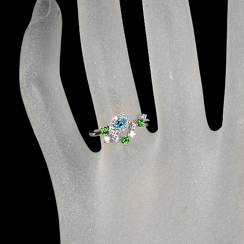 『専用です』天然パライバトルマリン デマントイド サファイア 計0.76ct 専用です』天然パライバトルマリン デマントイド サファイア 計