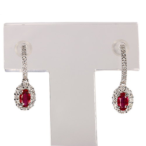 ルビー 0.4ct ダイヤモンド 0.3ct プラチナ ピアス【品質保証書/宝石