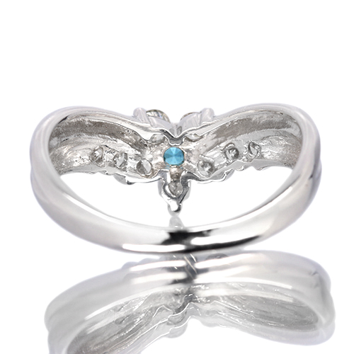 パライバトルマリン✰プラチナリング　14.5号 ブラジル産パライバトルマリン 0.05ct ダイヤモンド 0.4ct