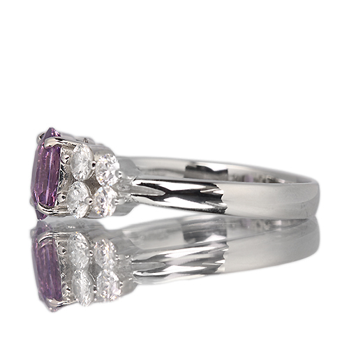 非加熱パープルサファイア 約1ct ダイヤモンド 0.5ct プラチナ