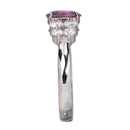 非加熱パープルサファイア 約1ct ダイヤモンド 0.5ct プラチナ