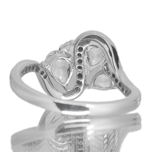 ホワイトトパーズ 1ct ダイヤモンド ホワイトゴールド リング(指輪