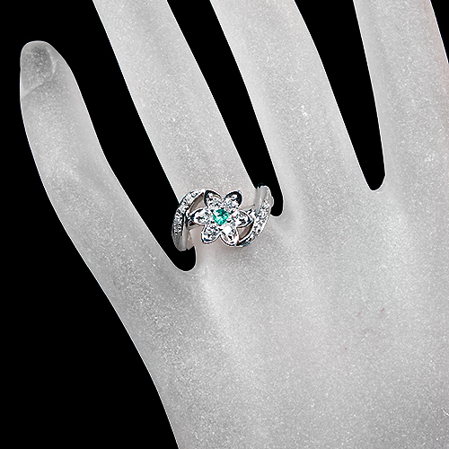 ブラジル産パライバトルマリン ダイヤモンド 約0.5ct プラチナ リング