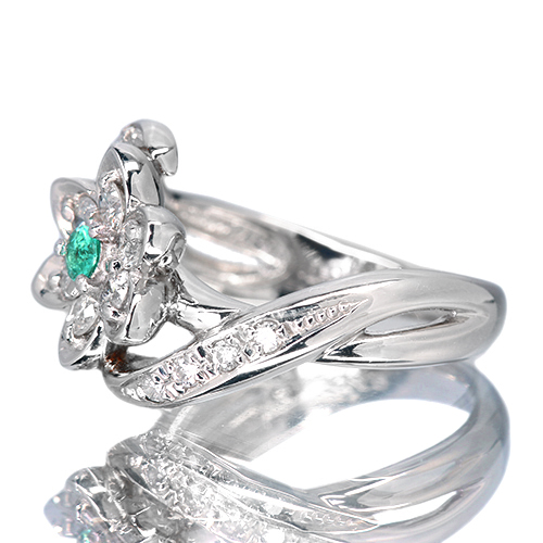 ブラジル産パライバトルマリン ダイヤモンド 約0.5ct プラチナ リング