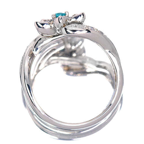 ブラジル産パライバトルマリン ダイヤモンド 約0.5ct プラチナ リング