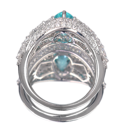 パライバトルマリン 約2.4ct ダイヤモンド 約2ct プラチナ