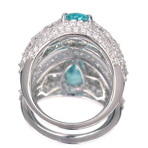 パライバトルマリン 約2.4ct ダイヤモンド 約2ct プラチナ リング(指輪