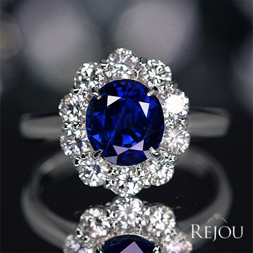 ブルーサファイア 約1.7ct ダイヤモンド 0.8ct プラチナ リング