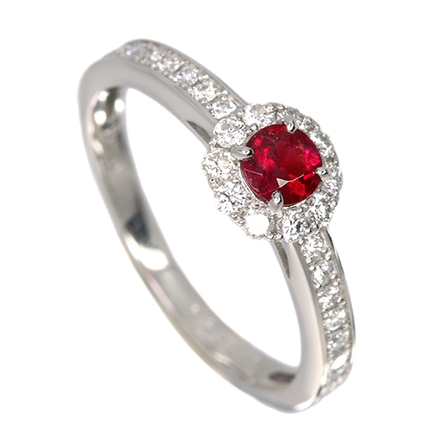 レッドベリル 0.2ct ダイヤモンド 0.3ct プラチナ リング(指輪)【品質