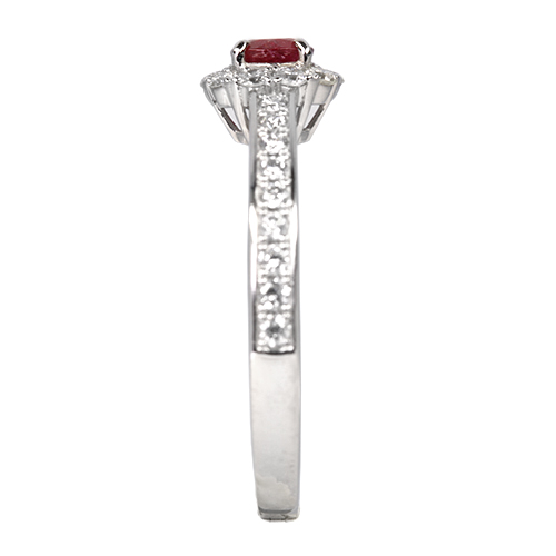 レッドベリル 0.2ct ダイヤモンド 0.3ct プラチナ リング(指輪)【品質