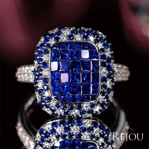 ブルーサファイア 3.6ct ダイヤモンド 0.5ct ホワイトゴールド