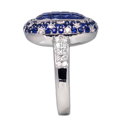 ブルーサファイア 3.6ct ダイヤモンド 0.5ct ホワイトゴールド リング ブルーサファイア 3.6ct ダイヤモンド 0.5ct ホワイトゴールド リング