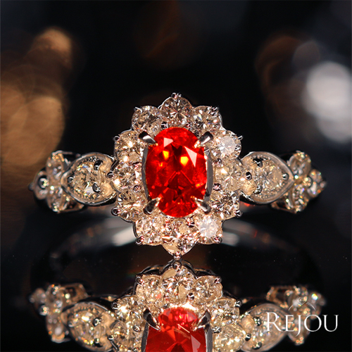 ファイアオパール　メキシコ産　プラチナ メキシコ産ファイアオパール 0.35ct ダイヤモンド 0.74ct