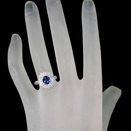 コーンフラワーブルーサファイア 1.3ct ダイヤモンド 1.0ct