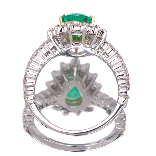 【美品】DAVAN 203jewelry 指輪　エメラルドグリーン×ゴールド 美品】DAVAN 203jewelry 指輪 エメラルドグリーン×ゴールド