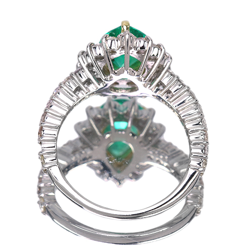 コロンビア産エメラルド(vivit green) 1.3ct ダイヤモンド 約1ct