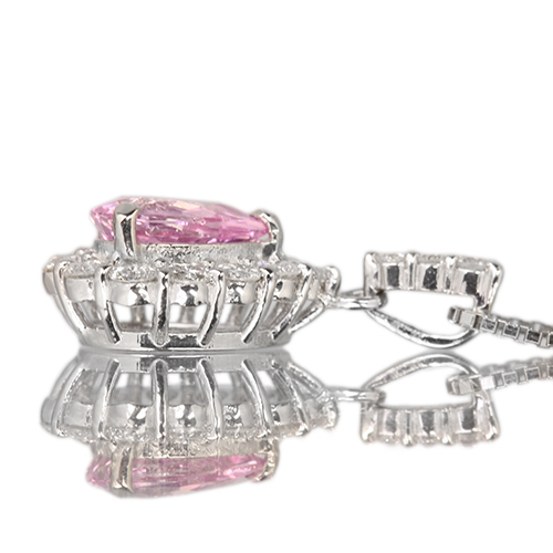 パパラチアサファイア 0.7ct ダイヤモンド 0.3ct プラチナ