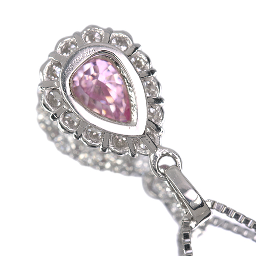 パパラチアサファイア 0.7ct ダイヤモンド 0.3ct プラチナ