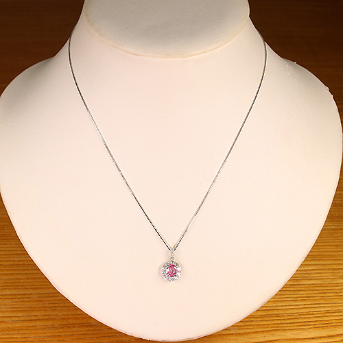 パパラチアサファイア 0.6ct ダイヤモンド 約0.5ct プラチナ