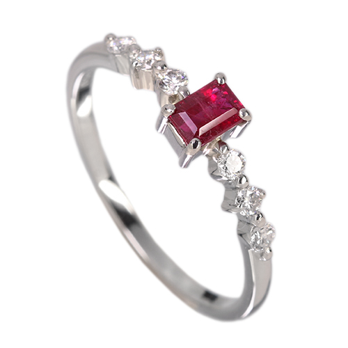 レッドベリル 0.23ct ダイヤモンド プラチナ リング(指輪)【品質保証書