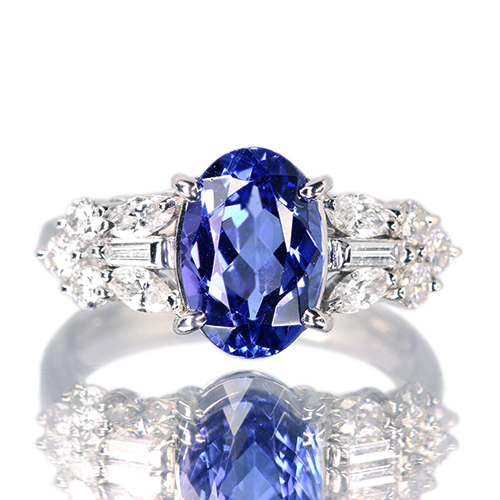 タンザナイト 約2.5ct ダイヤモンド 0.6ct プラチナ リング(指輪