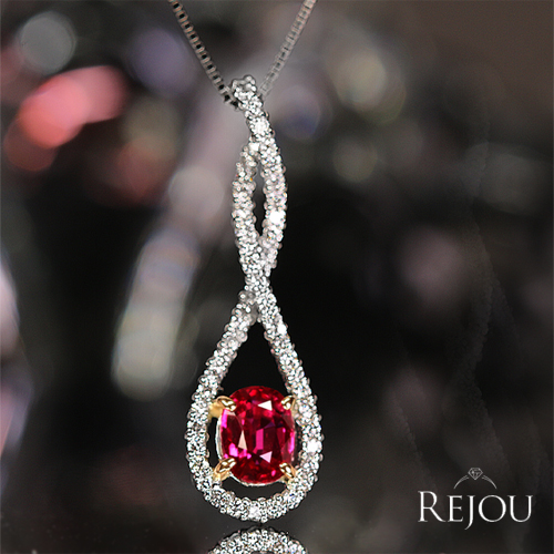 非加熱ピジョンブラッドルビー 1.1ct ダイヤモンド 0.4ct プラチナ