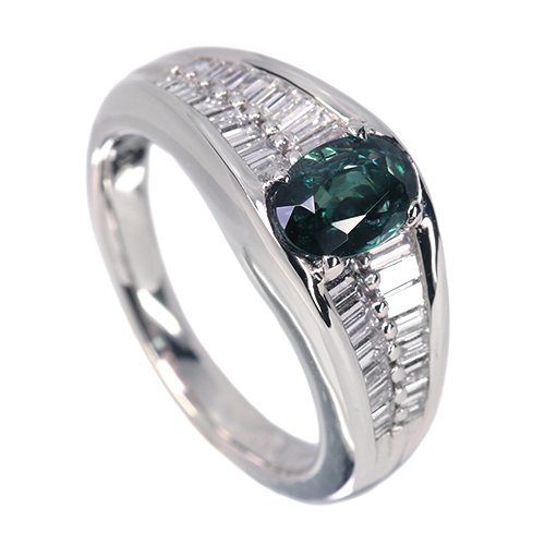 専用JD482☆高級 アレキサンドライト0.117ct DK18WG リング鑑付