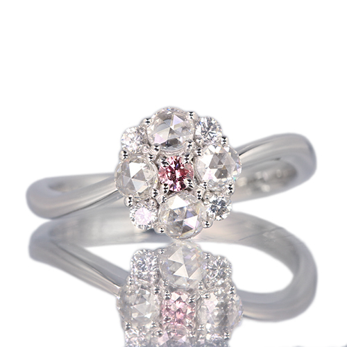 ピンクダイヤモンド 0.046ct/FVP/I1 ローズカットダイヤモンド