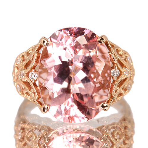 モルガナイト 9.0ct ダイヤモンド 約0.2ct ピンクゴールド