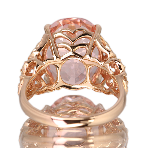 モルガナイト 9ct ダイヤモンド 1ct ホワイトゴールド リング