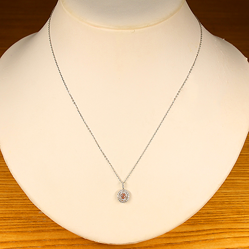 0.47ct パール 真珠 ピンクサファイア ダイヤモンド ネックレス