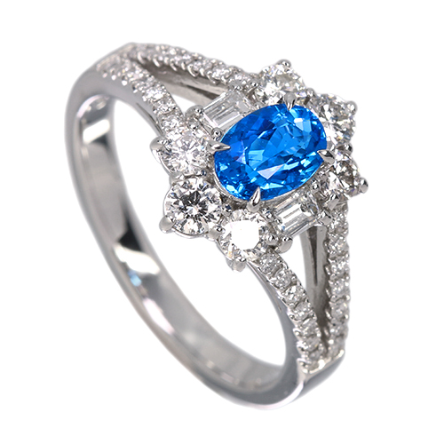 アウイナイト 0.4ct ダイヤモンド 0.7ct プラチナ リング(指輪