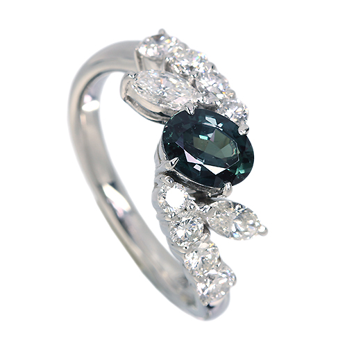 ブラジル産アレキサンドライト 0.8ct ダイヤモンド 0.8ct プラチナ ブラジル産アレキサンドライト 0.8ct ダイヤモンド 0.8ct プラチナ