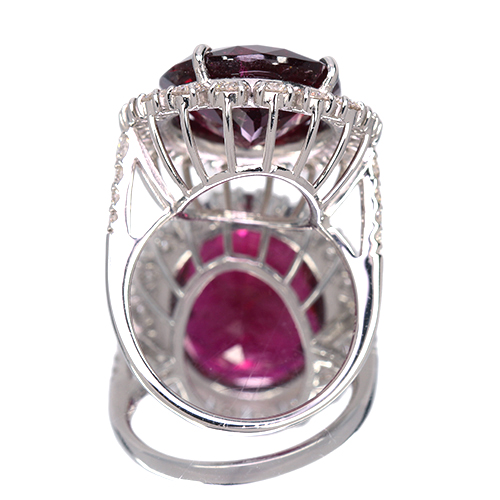 JH58★高級 ルベライト1.491ct ダイヤ プラチナ ヘッド ソ付 ルベライト 10ct ダイヤモンド 1.7ct プラチナ ネックレス【品質