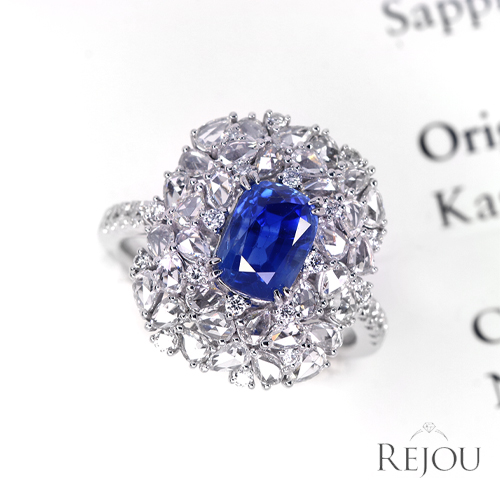 新着＞ カシミール産非加熱ブルーサファイア 2.0ct ダイヤモンド